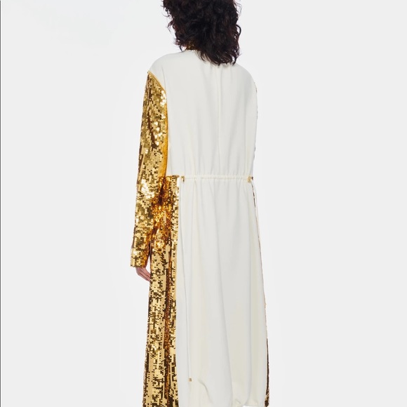 Tibi Ivory/Gold midi NWT XS high neck - Picture 4 of 11